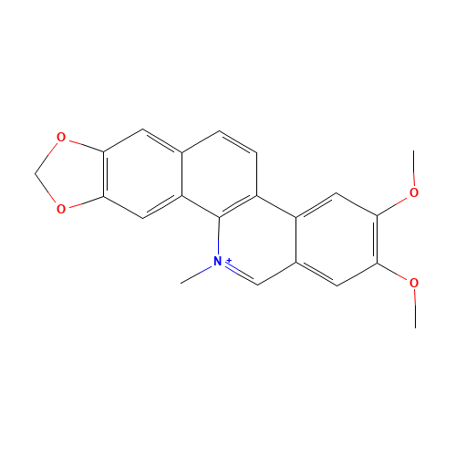 2,3-Dimethoxy-12-methyl[1,3]benzodioxolo[5,6-c]phenanthridin-12-ium (CAS: 6872-57-7) - Chemical Structure and Molecular Formula 