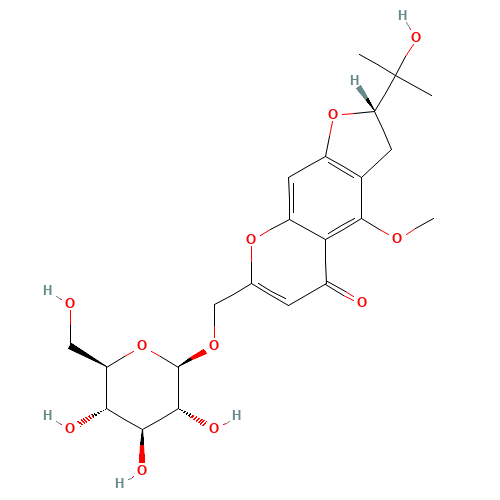 [(2S)-2-(2-Hydroxy-2-propanyl)-4-methoxy-5-oxo-2,3-dihydro-5H-furo[3,2-g]chromen-7-yl]methyl b-D-glucopyranoside (CAS: 80681-45-4) - Related Chemical Product
