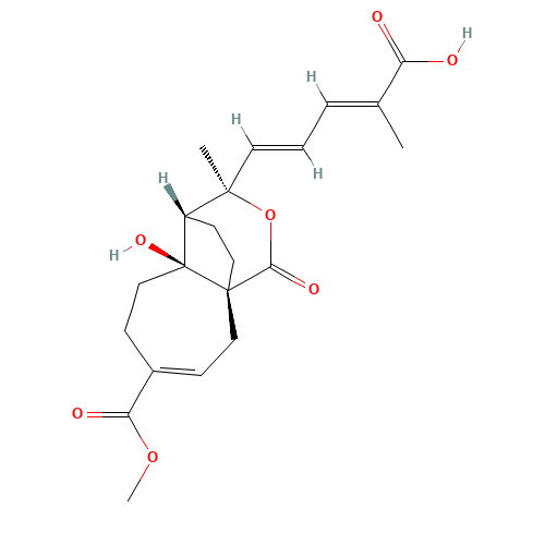 (2E,4E)-5-[(1R,7S,8R,9R)-7-Hydroxy-4-(methoxycarbonyl)-9-methyl-11-oxo-10-oxatricyclo[6.3.2.01,7]tridec-3-en-9-yl]-2-methyl-2,4-pentadienoic acid (CAS: 82601-41-0) - Related Chemical Product