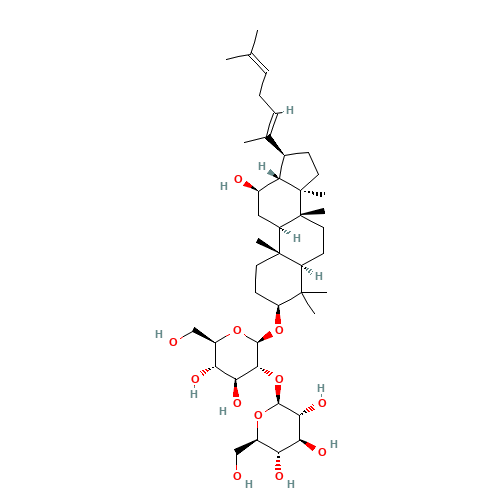 (8ξ,9ξ,12a,13ξ,14b,17b)-12-Hydroxy-4,4,7,10,14-pentamethyl-17-[(2E)-6-methyl-2,5-heptadien-2-yl]gonan-3-yl 2-O-b-D-glucopyranosyl-b-D-glucopyranoside (CAS: 186763-78-0) - Related Chemical Product