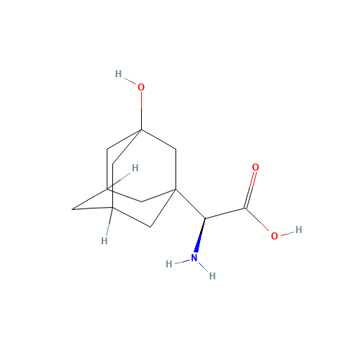 (2S)-Amino(3-hydroxyadamantan-1-yl)acetic acid (CAS: 709031-29-8) - Chemical Structure and Molecular Formula 