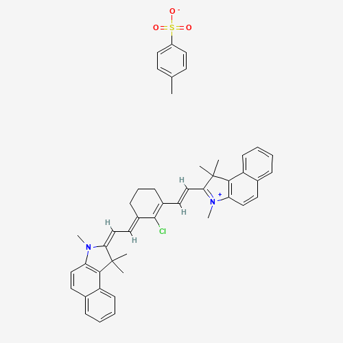 2-[(E)-2-{(3E)-2-Chloro-3-[(2E)-2-(1,1,3-trimethyl-1,3-dihydro-2H-benzo[e]indol-2-ylidene)ethylidene]-1-cyclohexen-1-yl}vinyl]-1,1,3-trimethyl-1H-benzo[e]indolium 4-methylbenzenesulfonate (CAS: 134127-48-3) - Related Chemical Product