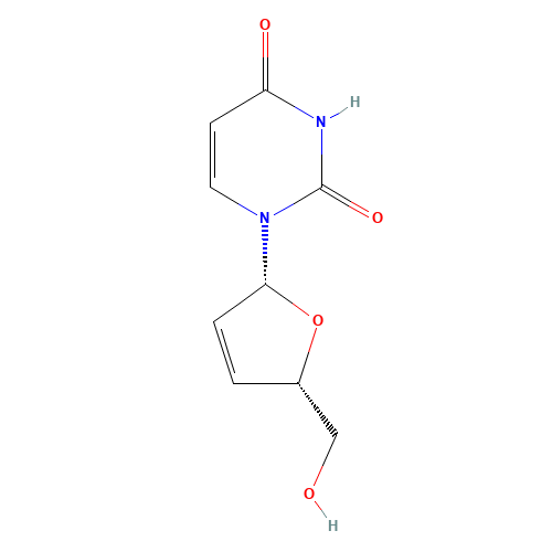 1-[(2R,5S)-5-(Hydroxymethyl)-2,5-dihydro-2-furanyl]-2,4(1H,3H)-pyrimidinedione (CAS: 5974-93-6) - Related Chemical Product