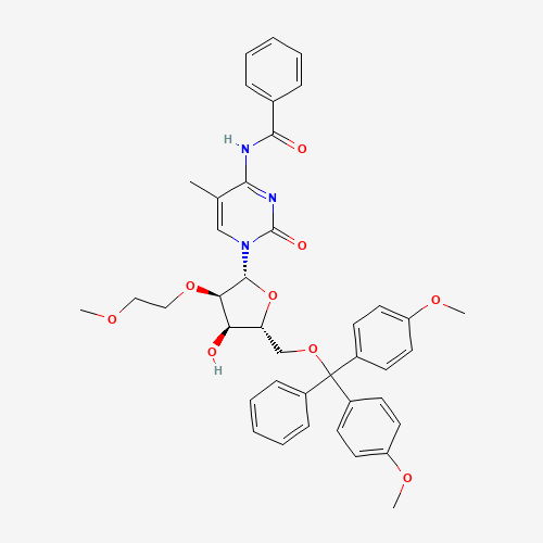 N-[1-[(2R,3R,4R,5R)-5-[[bis(4-methoxyphenyl)-phenyl-methoxy]methyl]-4-hydroxy-3-(2-methoxyethoxy)tetrahydrofuran-2-yl]-5-methyl-2-oxo-pyrimidin-4-yl]benzamide (CAS: 182496-01-1) - Related Chemical Product