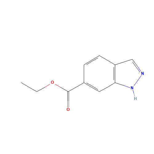 Ethyl 1H-indazole-6-carboxylate (CAS: 713-09-7) - Chemical Structure and Molecular Formula 