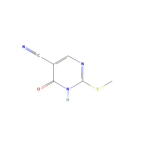 2-(Methylsulfanyl)-6-oxo-1,6-dihydro-5-pyrimidinecarbonitrile (CAS: 89487-99-0) - Chemical Structure and Molecular Formula 