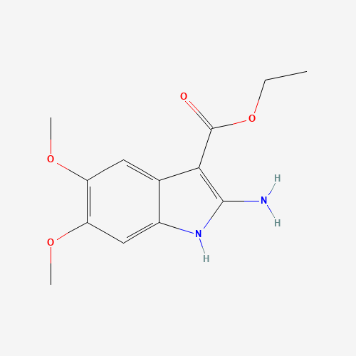 Ethyl 2-amino-5,6-dimethoxy-1H-indole-3-carboxylate (CAS: 121641-88-1) - Chemical Structure and Molecular Formula 