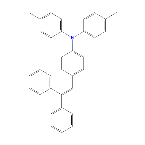 N-[4-(2,2-Diphenylvinyl)-4-methyl-1,5-cyclohexadien-1-yl]-4-methyl-N-phenylaniline (CAS: 89114-91-0) - Chemical Structure and Molecular Formula 