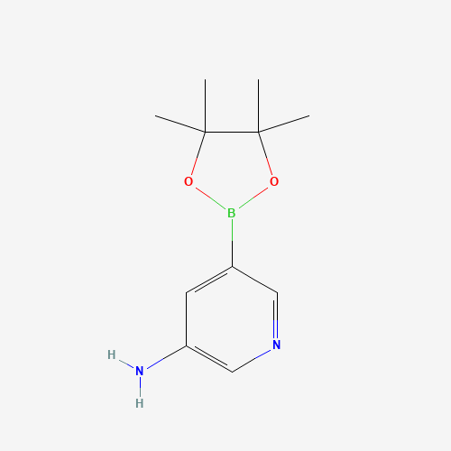 5-(4,4,5,5-Tetramethyl-1,3,2-dioxaborolan-2-yl)-3-pyridinamine (CAS: 1073354-99-0) - Chemical Structure and Molecular Formula 