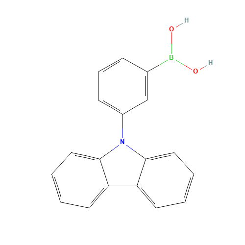 [3-(9H-Carbazol-9-yl)phenyl]boronic acid (CAS: 864377-33-3) - Chemical Structure and Molecular Formula 