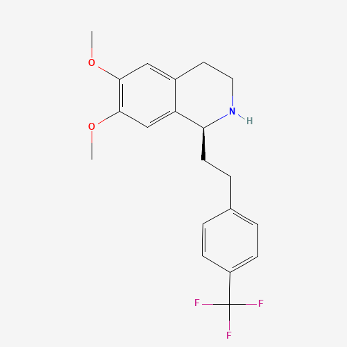 6,7-Dimethoxy-1(S)-[2-[4-(trifluoromethyl)phenyl]ethyl]-1,2,3,4-tetrahydroisoquinoline (CAS: 769172-81-8) - Chemical Structure and Molecular Formula 