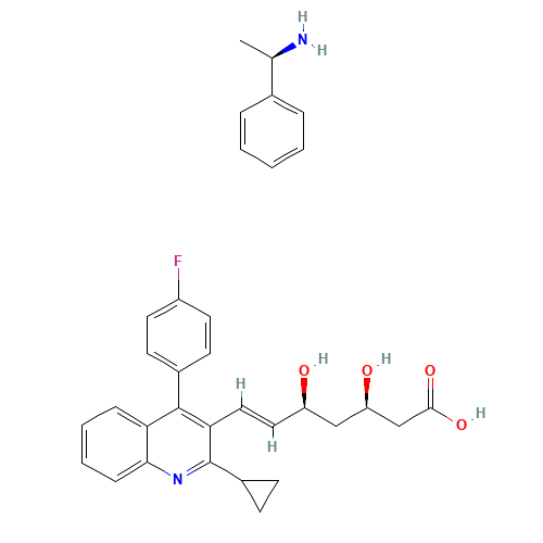 (3R,5S)-7-[2-cyclopropyl-4-(4-fluorophenyl)-3-quinolyl]- 3,5-dihydrosy-6-heptane acid (CAS: 147511-70-4) - Related Chemical Product