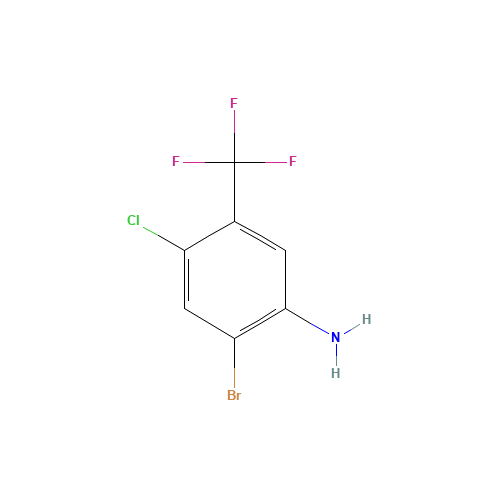2-Bromo-4-chloro-5-(trifluoromethyl)benzenamine (CAS: 193090-44-7) - Chemical Structure and Molecular Formula 
