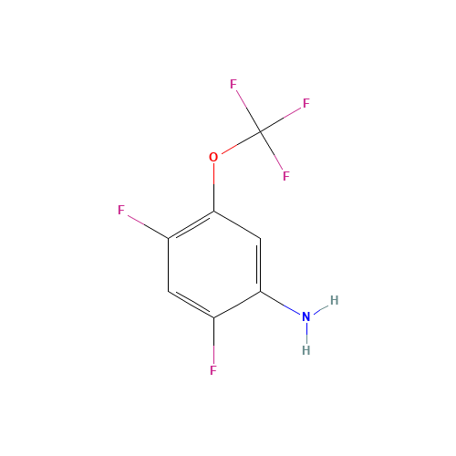 2,4-Difluoro-5-(trifluoromethoxy)benzenamine (CAS: 123572-59-8) - Chemical Structure and Molecular Formula 