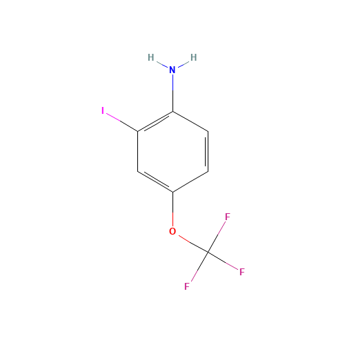 4-(TRIFLUOROMETHOXY)-2-IODOANILINE (CAS: 845866-79-7) - Chemical Structure and Molecular Formula 