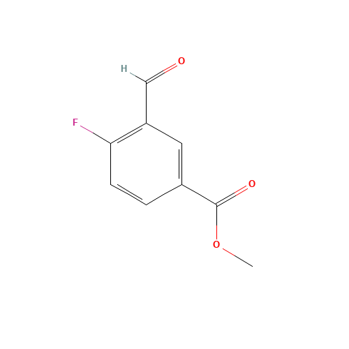 Methyl 4-fluoro-3-forMylbenzoate (CAS: 1093865-65-6) - Chemical Structure and Molecular Formula 