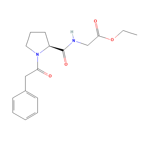 ethyl 2-[[(2S)-1-(2-phenylacetyl)pyrrolidine-2-carbonyl]amino]acetate (CAS: 157115-85-0) - Chemical Structure and Molecular Formula 