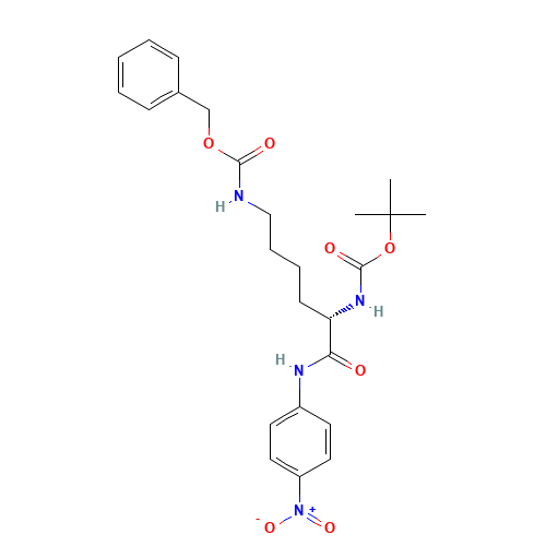 BOC-LYS(Z)-PNA (CAS: 51078-31-0) - Chemical Structure and Molecular Formula 