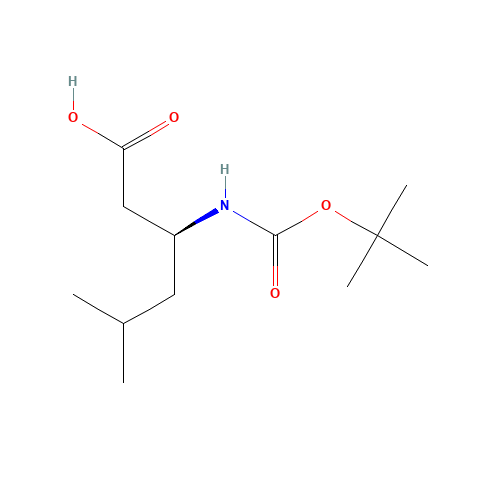 BOC-L-BETA-HOMOLEUCINE (CAS: 132549-43-0) - Chemical Structure and Molecular Formula 