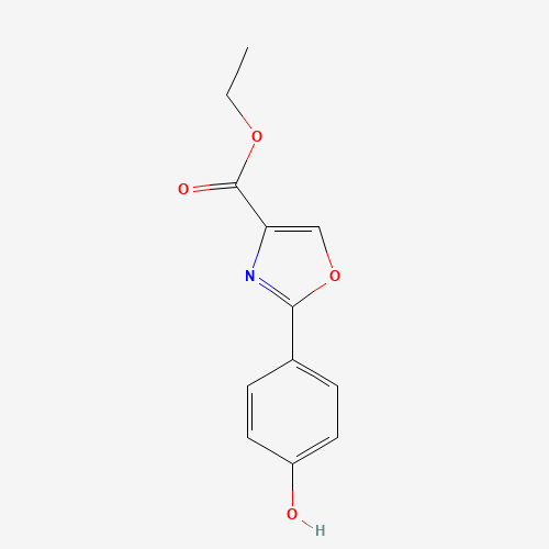 Ethyl 2-(4'-hydroxyphenyl)-1,3-oxazole-4-carboxylate (CAS: 200400-76-6) - Chemical Structure and Molecular Formula 