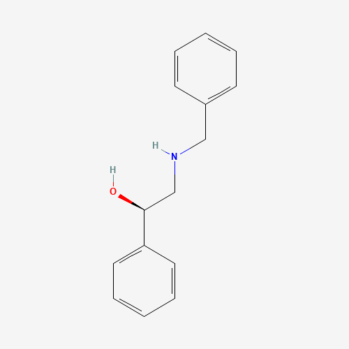 (R)-(-)-2-BENZYLAMINO-1-PHENYLETHANOL (CAS: 107171-75-5) - Chemical Structure and Molecular Formula 