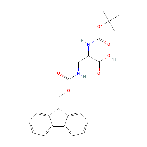 BOC-D-DAP(FMOC)-OH (CAS: 131570-56-4) - Chemical Structure and Molecular Formula 