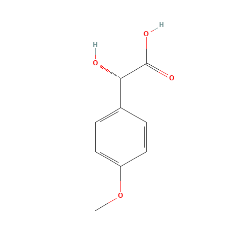 L-4-methoxymandelic acid (CAS: 75172-66-6) - Chemical Structure and Molecular Formula 