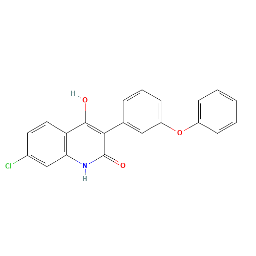 7-Chloro-4-hydroxy-3-(3-phenoxy)phenyl-2(H)-quinolinone (CAS: 142326-59-8) - Chemical Structure and Molecular Formula 