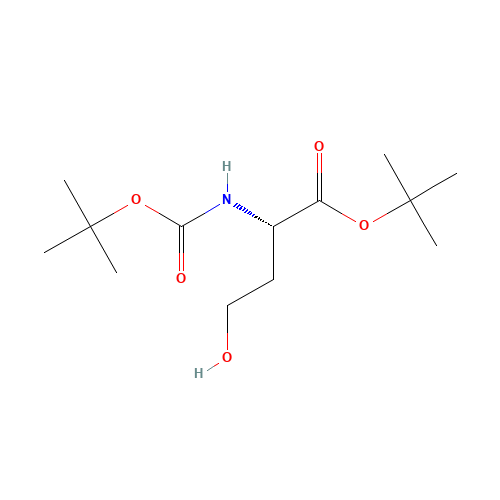 2-Methyl-2-propanyl N-{[(2-methyl-2-propanyl)oxy]carbonyl}-L-homoserinate (CAS: 81323-58-2) - Chemical Structure and Molecular Formula 