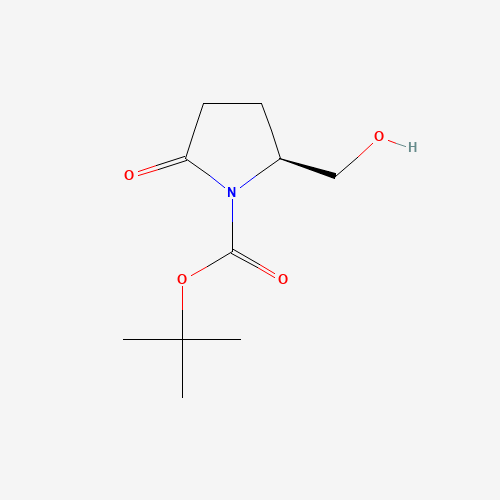 2-Methyl-2-propanyl (2S)-2-(hydroxymethyl)-5-oxo-1-pyrrolidinecarboxylate chemical structure 2-Methyl-2-propanyl (2S)-2-(hydroxymethyl)-5-oxo-1-pyrrolidinecarboxylate (CAS: 81658-25-5) - Chemical Structure and Molecular Formula