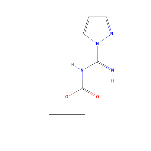 2-Methyl-2-propanyl [amino(1H-pyrazol-1-yl)methylene]carbamate (CAS: 152120-61-1) - Chemical Structure and Molecular Formula 