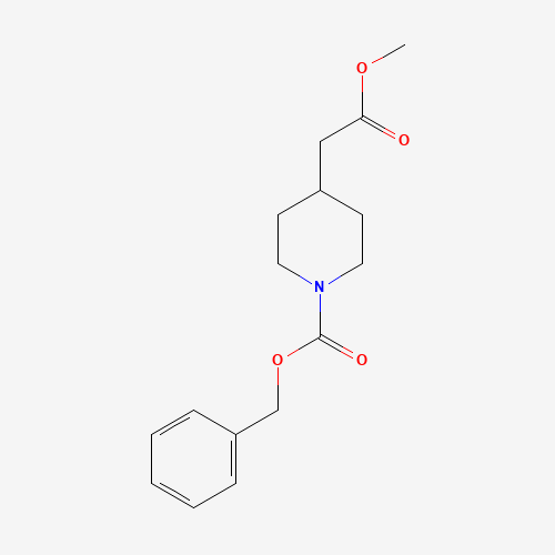 Benzyl 4-(2-methoxy-2-oxoethyl)-1-piperidinecarboxylate (CAS: 170737-53-8) - Chemical Structure and Molecular Formula 