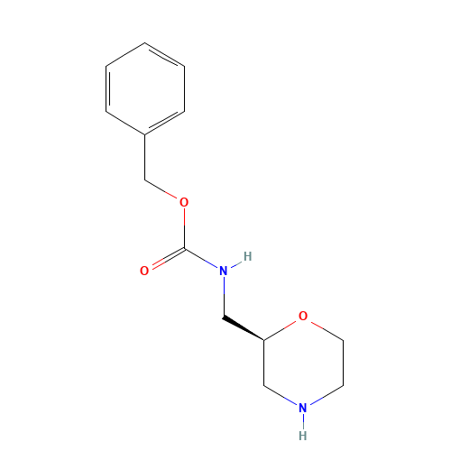 Benzyl [(2S)-2-morpholinylmethyl]carbamate (CAS: 1174913-73-5) - Chemical Structure and Molecular Formula 