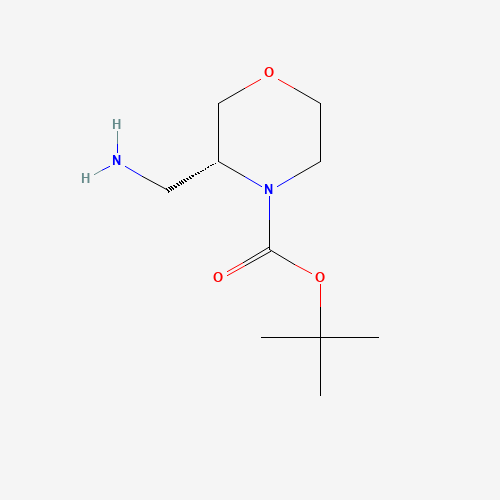 2-Methyl-2-propanyl (3R)-3-(aminomethyl)-4-morpholinecarboxylate (CAS: 1187929-33-4) - Chemical Structure and Molecular Formula 