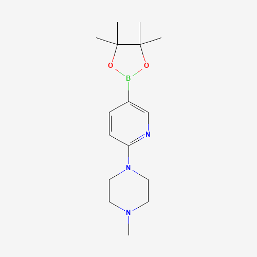 1-Methyl-4-[5-(4,4,5,5-tetramethyl-1,3,2-dioxaborolan-2-yl)-2-pyridinyl]piperazine (CAS: 918524-63-7) - Chemical Structure and Molecular Formula 