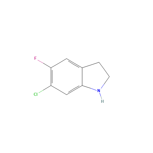 6-Chloro-5-fluoroindoline (CAS: 205584-67-4) - Chemical Structure and Molecular Formula 