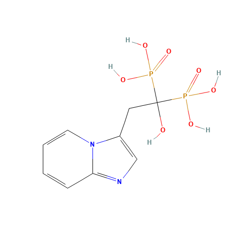 [1-Hydroxy-2-(imidazo[1,2-a]pyridin-3-yl)-1,1-ethanediyl]bis(phosphonic acid) (CAS: 180064-38-4) - Chemical Structure and Molecular Formula 