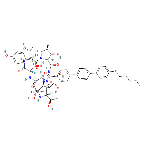 Anidulafungin (CAS: 166663-25-8) - Chemical Structure and Molecular Formula 