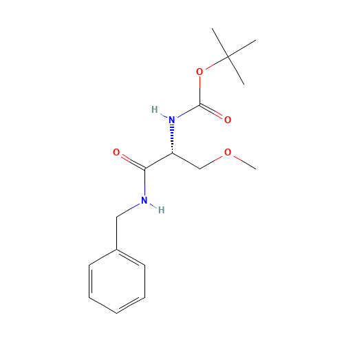 tert-butyl N-[(1R)-2-(benzylamino)-1-(methoxymethyl)-2-oxo-ethyl]carbamate (CAS: 880468-89-3) - Chemical Structure and Molecular Formula 