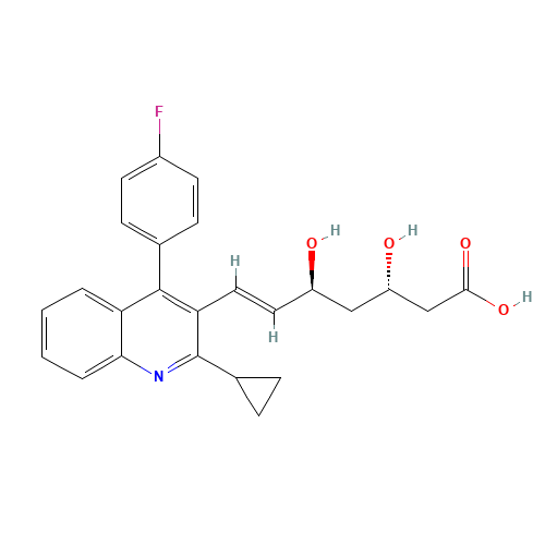 (3S,5S,6E)-7-[2-Cyclopropyl-4-(4-fluorophenyl)-3-quinolinyl]-3,5-dihydroxy-6-heptenoic acid (CAS: 688735-41-3) - Related Chemical Product