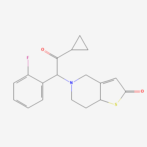 5-[2-Cyclopropyl-1-(2-fluorophenyl)-2-oxoethyl]-5,6,7,7a-tetrahydrothieno[3,2-c]pyridin-2(4H)-one (CAS: 150322-38-6) - Chemical Structure and Molecular Formula 