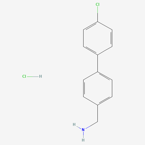 1-(4'-Chloro-4-biphenylyl)methanamine hydrochloride (1:1) (CAS: 410077-96-2) - Chemical Structure and Molecular Formula 