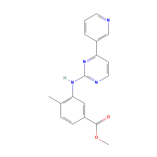 Methyl 4-methyl-3-{[4-(3-pyridinyl)-2-pyrimidinyl]amino}benzoate (CAS: 917392-54-2) - Chemical Structure and Molecular Formula 