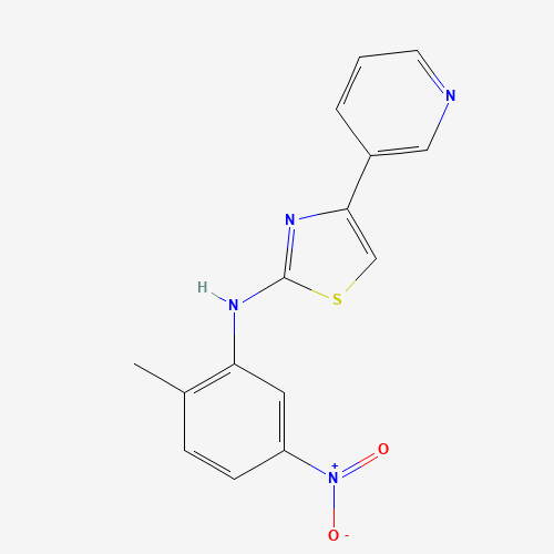 N-(2-Methyl-5-nitrophenyl)-4-(3-pyridinyl)-1,3-thiazol-2-amine (CAS: 1048007-94-8) - Chemical Structure and Molecular Formula 