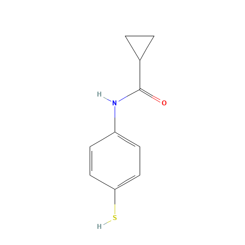 N-(4-sulfanylphenyl)cyclopropanecarboxamide (CAS: 639090-54-3) - Chemical Structure and Molecular Formula 