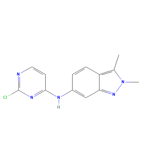 N-(2-Chloro-4-pyrimidinyl)-2,3-dimethyl-2H-indazol-6-amine (CAS: 444731-74-2) - Chemical Structure and Molecular Formula 