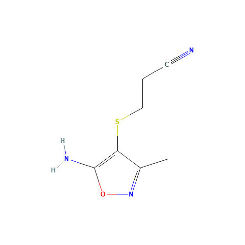 3-[(5-Amino-3-methyl-1,2-oxazol-4-yl)sulfanyl]propanenitrile (CAS: 140454-98-4) - Chemical Structure and Molecular Formula 