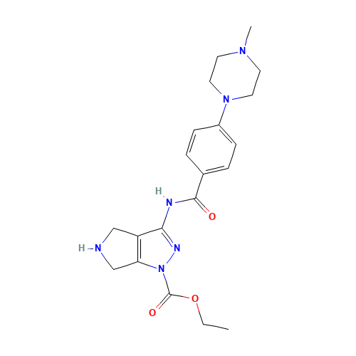 3-[[4-(4-methylpiperazin-1-yl)benzoyl]amino]-5,6-dihydro-4H-pyrrolo[3,4-c]pyrazole-1-carboxylic acid (CAS: 761443-50-9) - Related Chemical Product