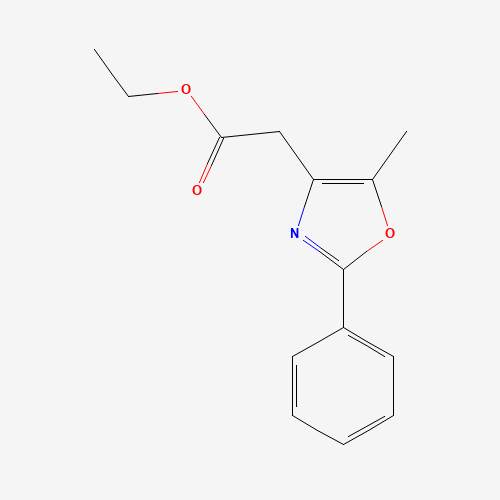 Ethyl (5-methyl-2-phenyl-1,3-oxazol-4-yl)acetate (CAS: 369631-83-4) - Chemical Structure and Molecular Formula 