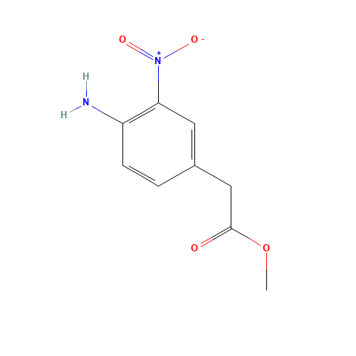 Methyl (4-amino-3-nitrophenyl)acetate (CAS: 28694-94-2) - Chemical Structure and Molecular Formula 